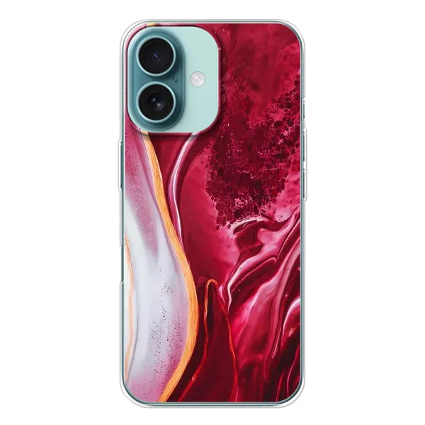 Чехол с принтом «Мрамор красный» для iPhone 16