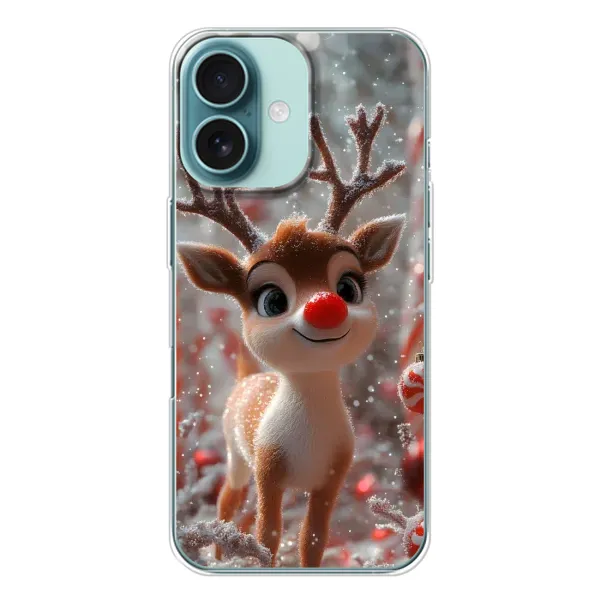 Чехол с принтом «Олень с носом» для iPhone 16