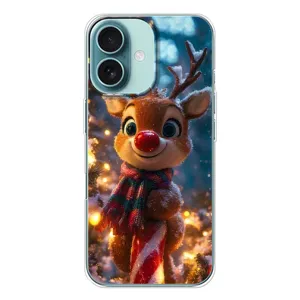 Чехол с принтом «Олень с шарфом» для iPhone 16