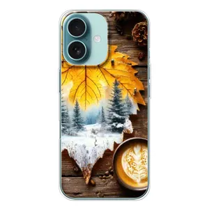 Чехол с уникальным дизайном «Осень с кофе» для iPhone 16 (Осенне-зимний кофе)