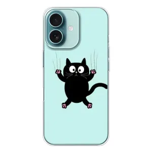 Чехол с принтом для iPhone 16 (AlphaPrint) Модные коты (Падающий кот)