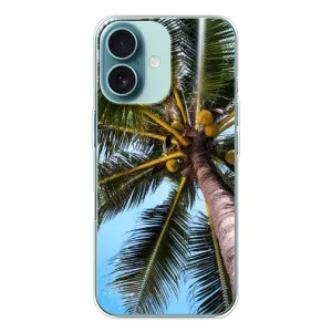 Силиконовый чехол с КАРТИНКАМИ лето для iPhone 16 (AlphaPrint) (Пальма)