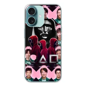 Чехол Гра в кальмара для iPhone 16 (Участники Игра кальмара)