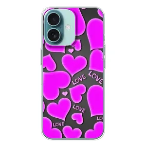 Чехлы для любимой на Айфон 16 (VPrint) (Pink hearts)