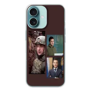 Чохол для iPhone 16 (AlphaPrint - с принтом Зеленського) (Президент)