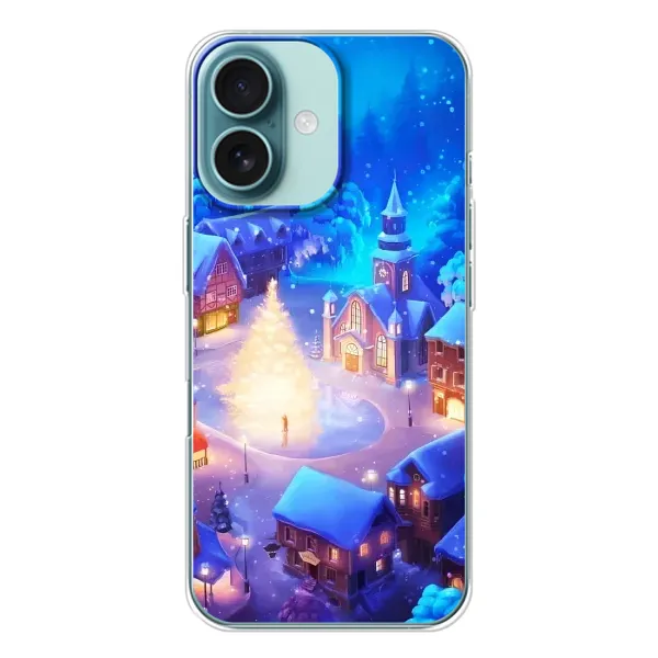 Чехол с принтом «Рождественский город» для iPhone 16