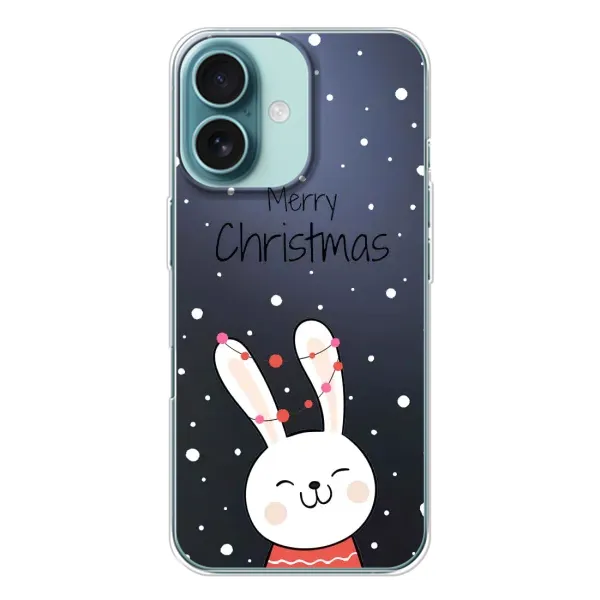 Чехол с принтом «Рождественский заяц» для iPhone 16