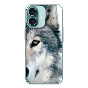 Чехлы с картинками животных iPhone 16 (Волк)