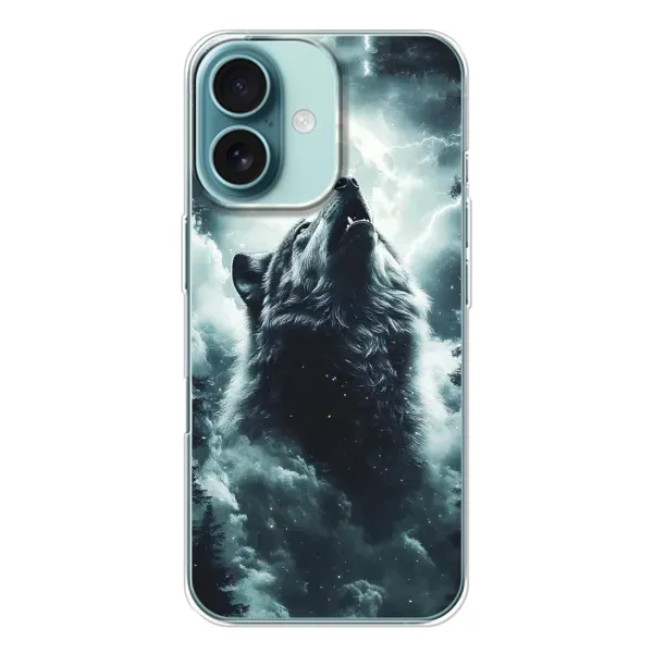 Чехол с принтом «Волк в облаках» для iPhone 16 Чехол с принтом «Волк в облаках» для iPhone 16