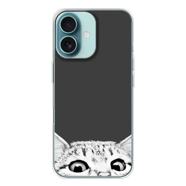 Чохол з принтом «Виглядає котик» для iPhone 16 Чохол з принтом «Виглядає котик» для iPhone 16