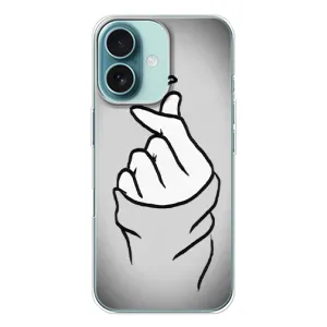 Чехол с принтом для iPhone 16 (AlphaPrint - Знак сердечка) (Значок Love)