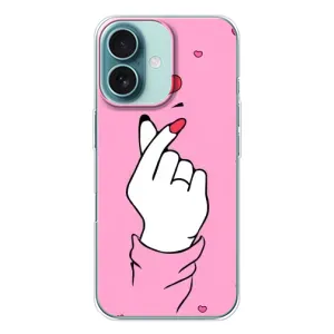 Чехол с принтом для iPhone 16 (AlphaPrint - Знак сердечка)