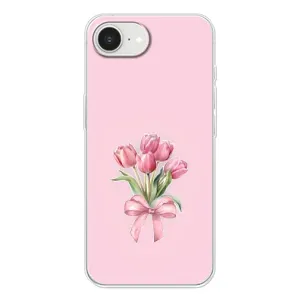 Чехол с розовым рисунком для iPhone 16е (Букет цветов)