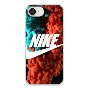 Чехол для iPhone 16е - с принтом Найк (AlphaPrint) (Дымчатый найк)