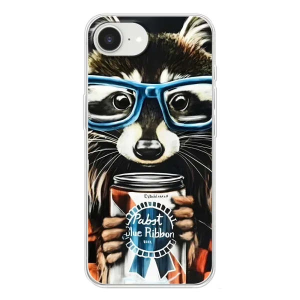 Чехол с принтом «Енот с банкой» для iPhone 16e