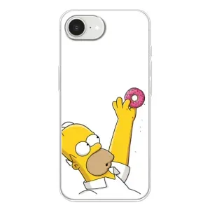 Чjхол з Сімпсонами для iPhone 16е (VPrint) (Гомер з пончиком)