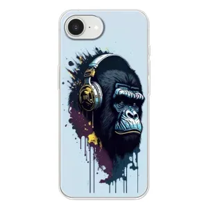 Чехол с Обезьянами iPhone 16е - (AlphaPrint) (Горилла в наушниках)