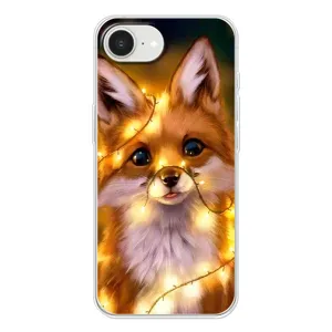 Чехлы с картинкой Лисички для iPhone 16е (VPrint) (Лисичка в гирляндах)