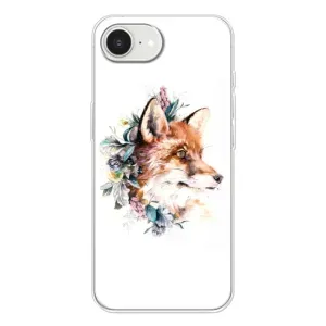 Чехлы с картинкой Лисички для iPhone 16е (VPrint) (Лисичка в цветочках)
