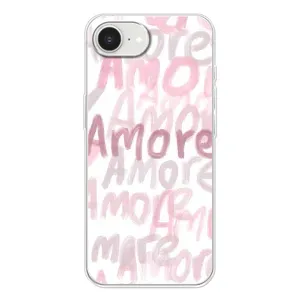 Чехол с розовым рисунком для iPhone 16е (Аморе любовь)