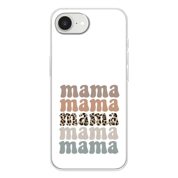 Чехол с принтом «Текстовый коллаж мама» для iPhone 16e