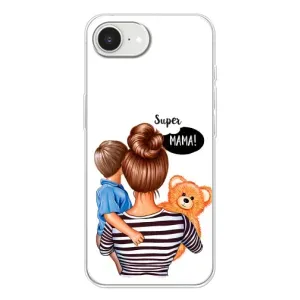 Чехол с печатью для iPhone 16е - (Мама с ребенком) (AlphaPrint) (Мама с сыном)