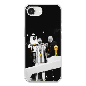 Чехлы для iPhone 16е (Leo чемпион) (AlphaPrint) (Месси в накидке)