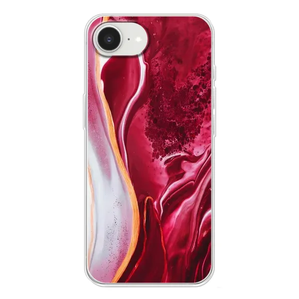 Чехол с принтом «Мрамор красный» для iPhone 16e Чехол с принтом «Мрамор красный» для iPhone 16e