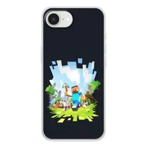 Чехол Майнкрафт на iPhone 16е (AlphaPrint) Minecraft (персонажи Minecraft)