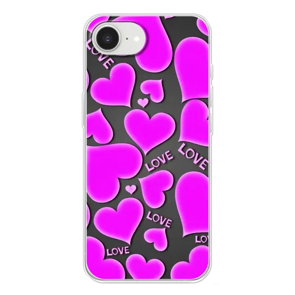 Чехол с принтом «Pink hearts» для iPhone 16e