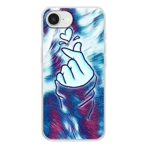 Чохол з принтом для iPhone 16е (AlphaPrint - Знак сердечка) (Радужне серце)