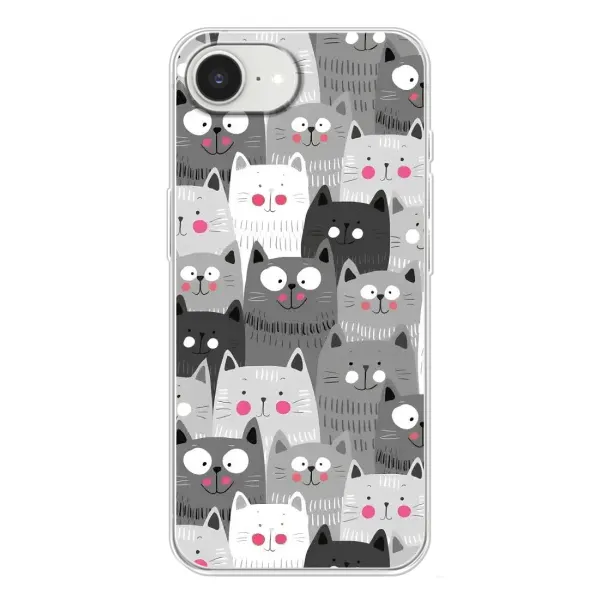 Чохол з принтом «Мальовані котики» для iPhone 16e