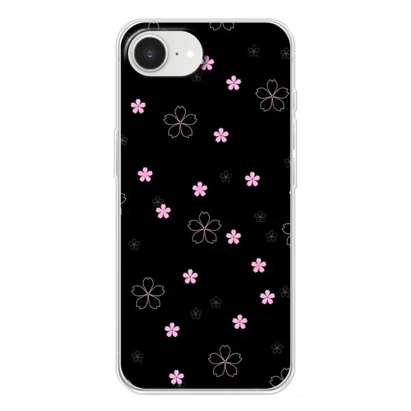 Чехол с принтом «Розовые цветы на черном» для iPhone 16e