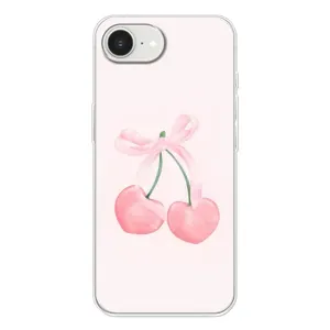 Чехол с розовым рисунком для iPhone 16е (Розовые вишни)