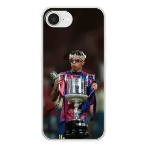 Чехол с футболистом Ламин Ямаль iPhone 16е (Ямаль с кубком)