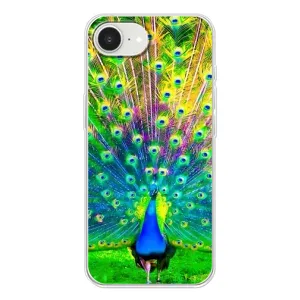 Чехол с птицами на iPhone 16е (VPrint) (Яркий Павлин)