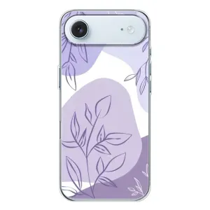Силиконовый чехол с принтом в цветах на iPhone 17 Air (Фиолетовые листья абстракция)