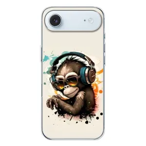 Чехол с Обезьянами iPhone 17 Air - (AlphaPrint) (Макака в наушниках)