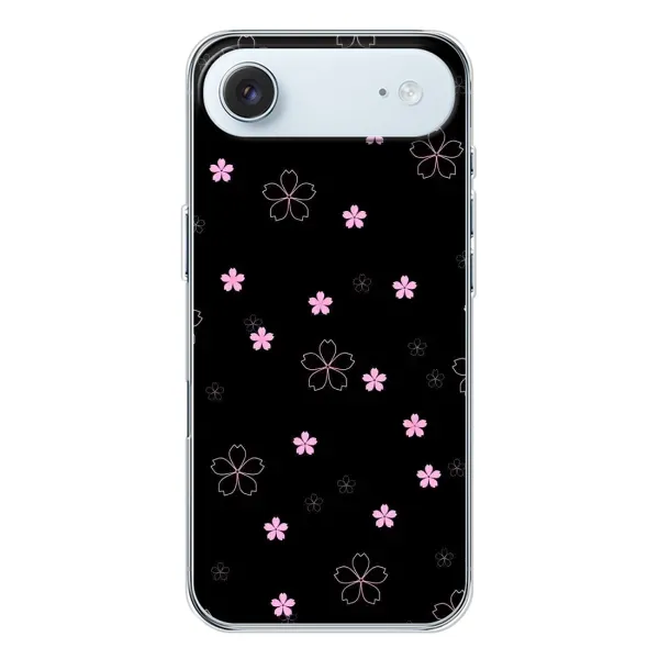 Чохол з принтом «Рожеві квіти на чорному» для iPhone 17 Air