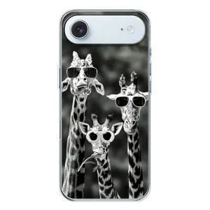 Силиконовый чехол с КАРТИНКАМИ лето для iPhone 17 Air (AlphaPrint) (Жирафы в очках)