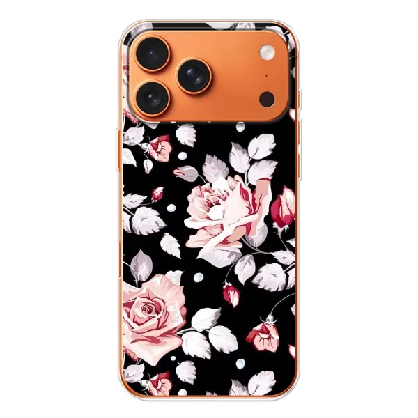Чехол с принтом «Цветочки на черном» для iPhone 17 Pro Max