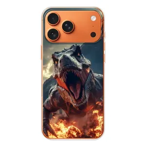 Чохол з картинкою 'Хижаки' для iPhone 17 Pro Max (Вогняний динозавр)