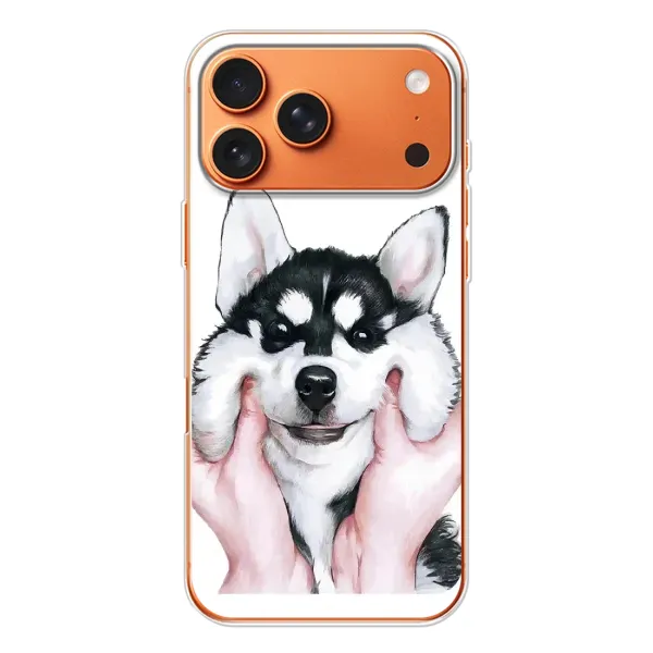 Чехол с принтом «Довольный Хаски» для iPhone 17 Pro Max Чехол с принтом «Довольный Хаски» для iPhone 17 Pro Max