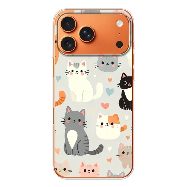 Чохол з принтом «Колаж котів» для iPhone 17 Pro Max Чохол з принтом «Колаж котів» для iPhone 17 Pro Max