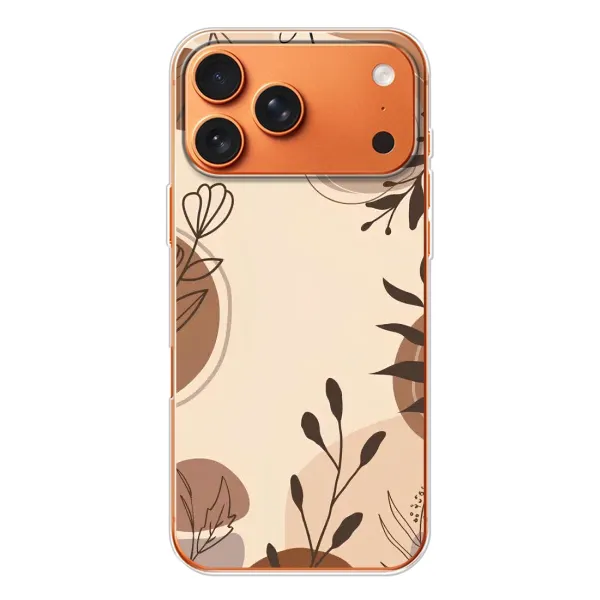 Чехол с принтом «Коричневые цветы» для iPhone 17 Pro Max