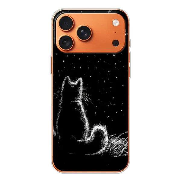 Чехол с принтом «Котик и луна» для iPhone 17 Pro Max