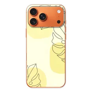 Силиконовый чехол с принтом в цветах на iPhone 17 Pro Max (Желтая монстера арт)