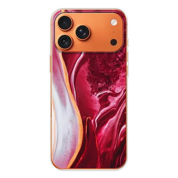 Чехол с принтом «Мрамор красный» для iPhone 17 Pro Max