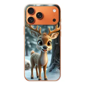 Яркий чехол для iPhone 17 Pro Max с Зимними Оленятами