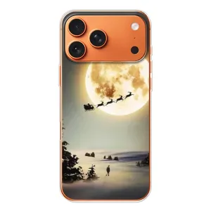 Новорічні, Святкові Чохли для iPhone 17 Pro Max - 2024 год (Санта на місяці)